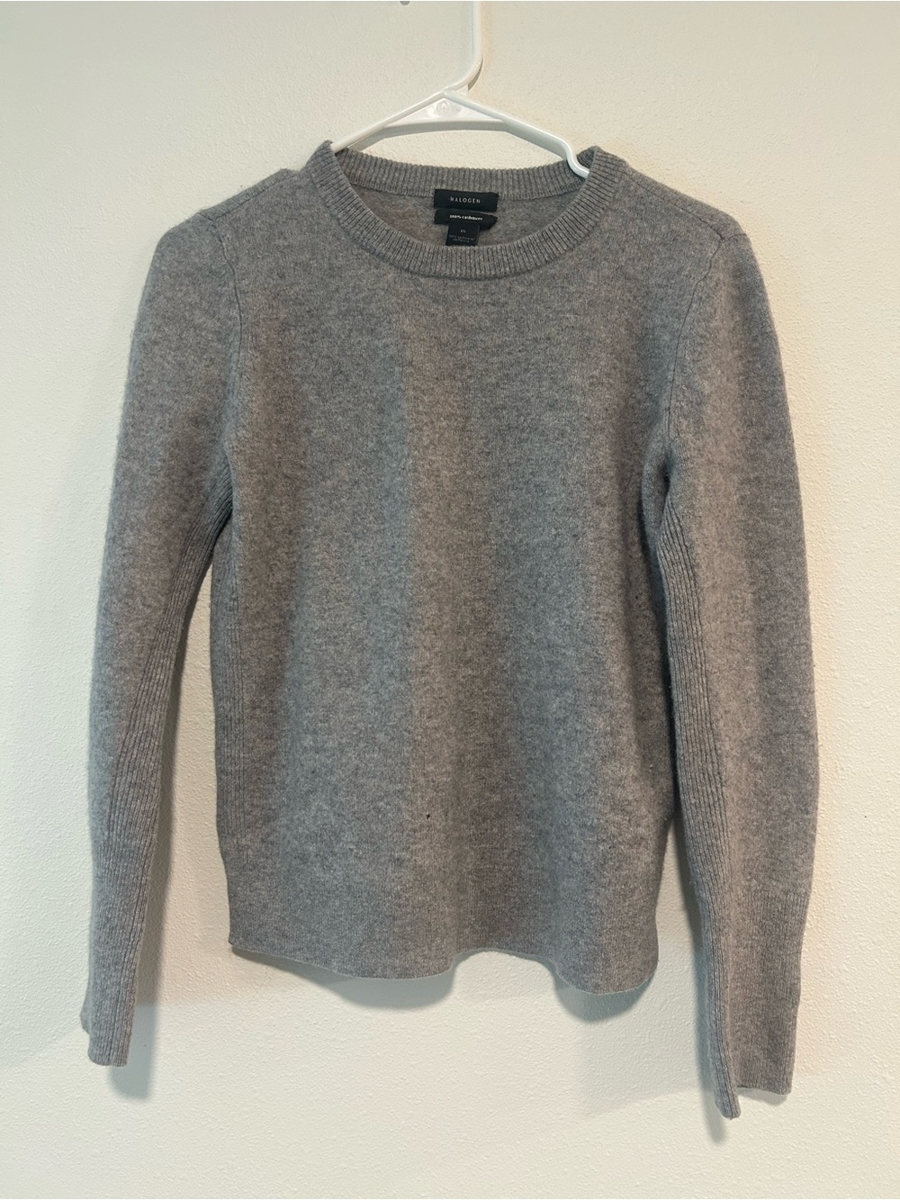 Halogen Cashmere Light Gray Crewneck Sweater